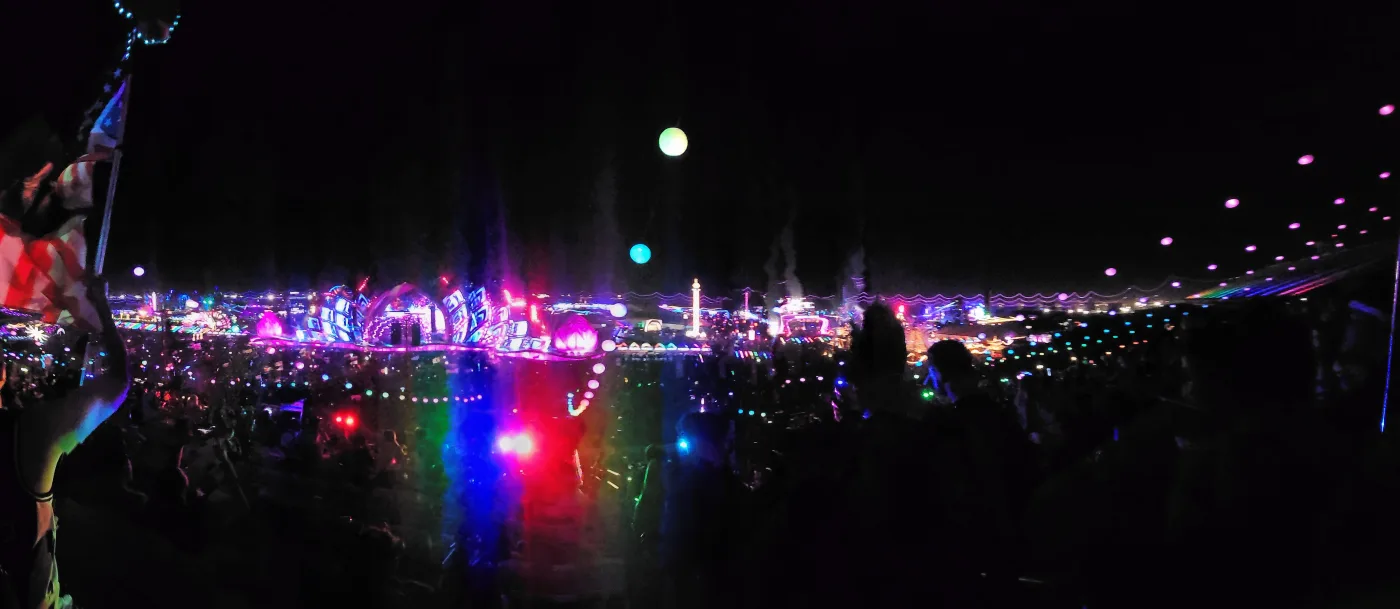 EDC Las Vegas festival grounds from above
